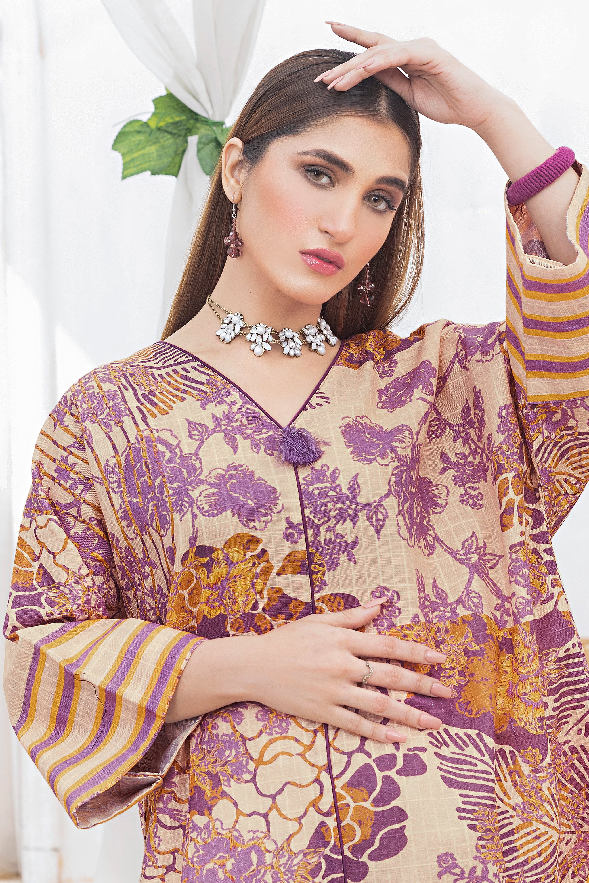 1 Piece Unstitched Doriya Khaddar Beige - (Vol-58/08)1P-W-24-D-10 - SAFANOOR