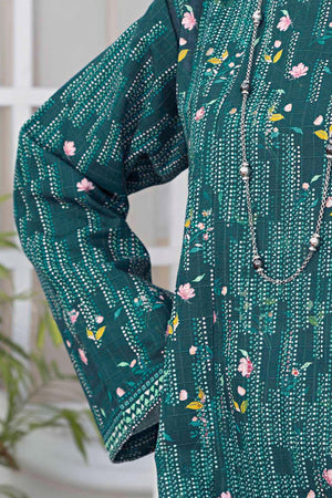 1 Piece Unstitched Doriya Khaddar Bottle Green - SafaNoor