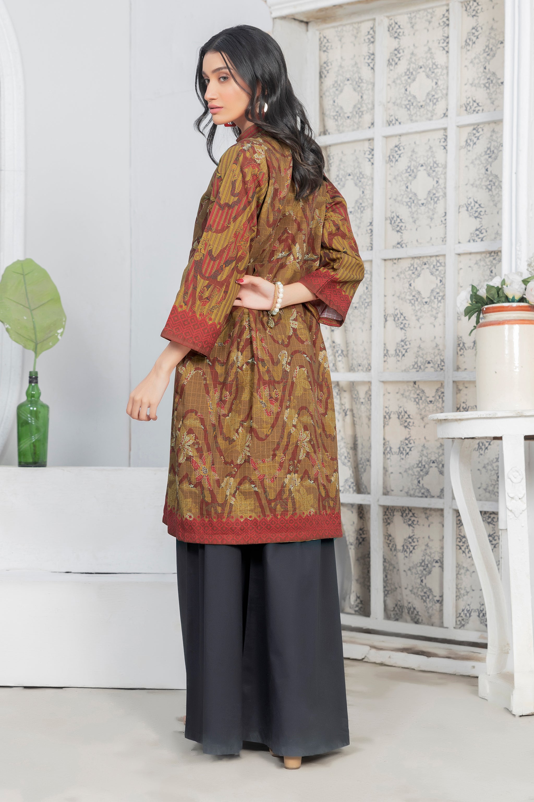 1 Piece Unstitched Doriya Khaddar Brown - (Vol-58/08)1P-W-24-D-17 - SAFANOOR