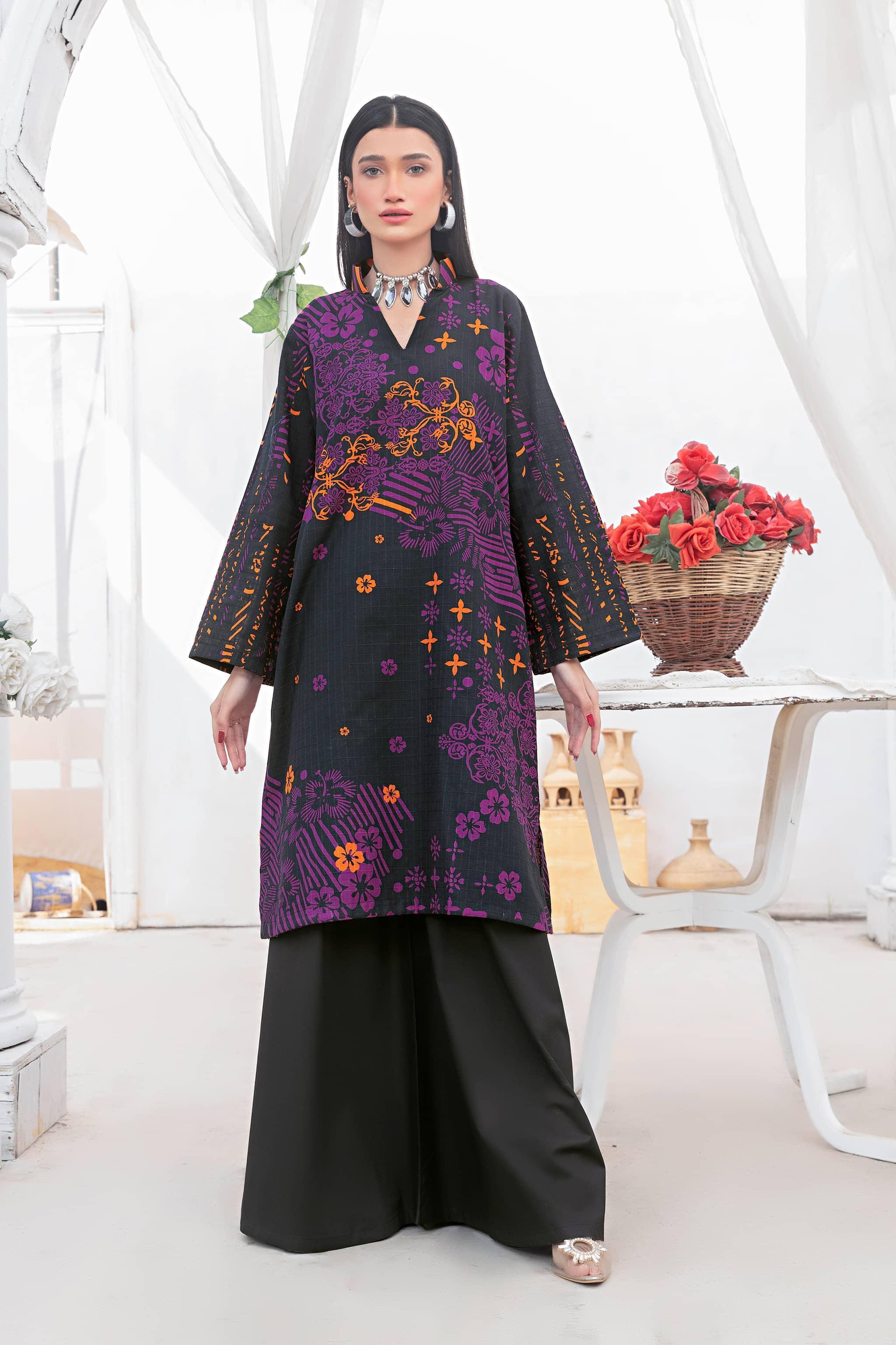 1 Piece Unstitched Doriya Khaddar Chic Black - SafaNoor