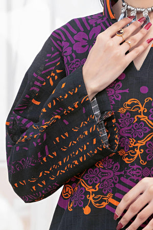 1 Piece Unstitched Doriya Khaddar Chic Black - SafaNoor