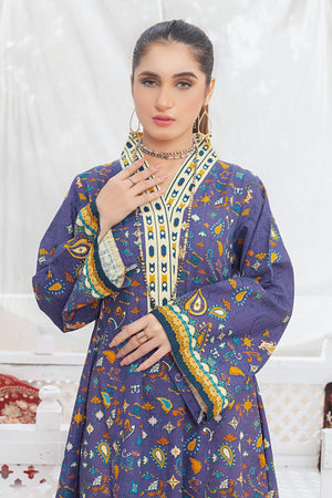 1 Piece Unstitched Doriya Khaddar Dark Purple - SafaNoor