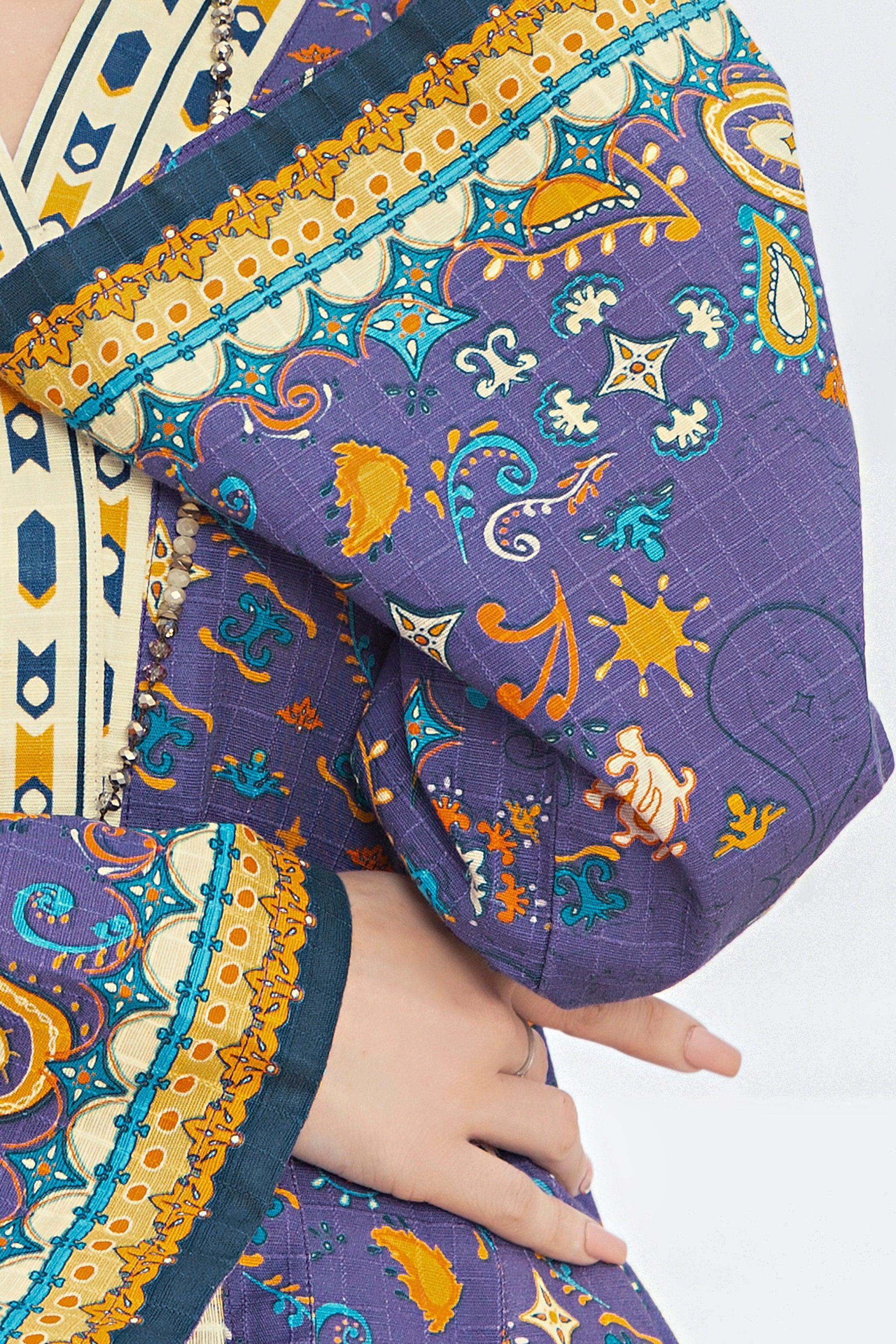 1 Piece Unstitched Doriya Khaddar Dark Purple - SafaNoor