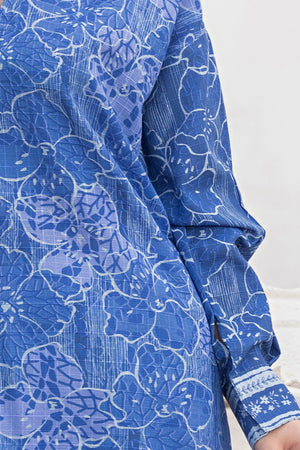 1 Piece Unstitched Doriya Khaddar Denim Blue - SafaNoor