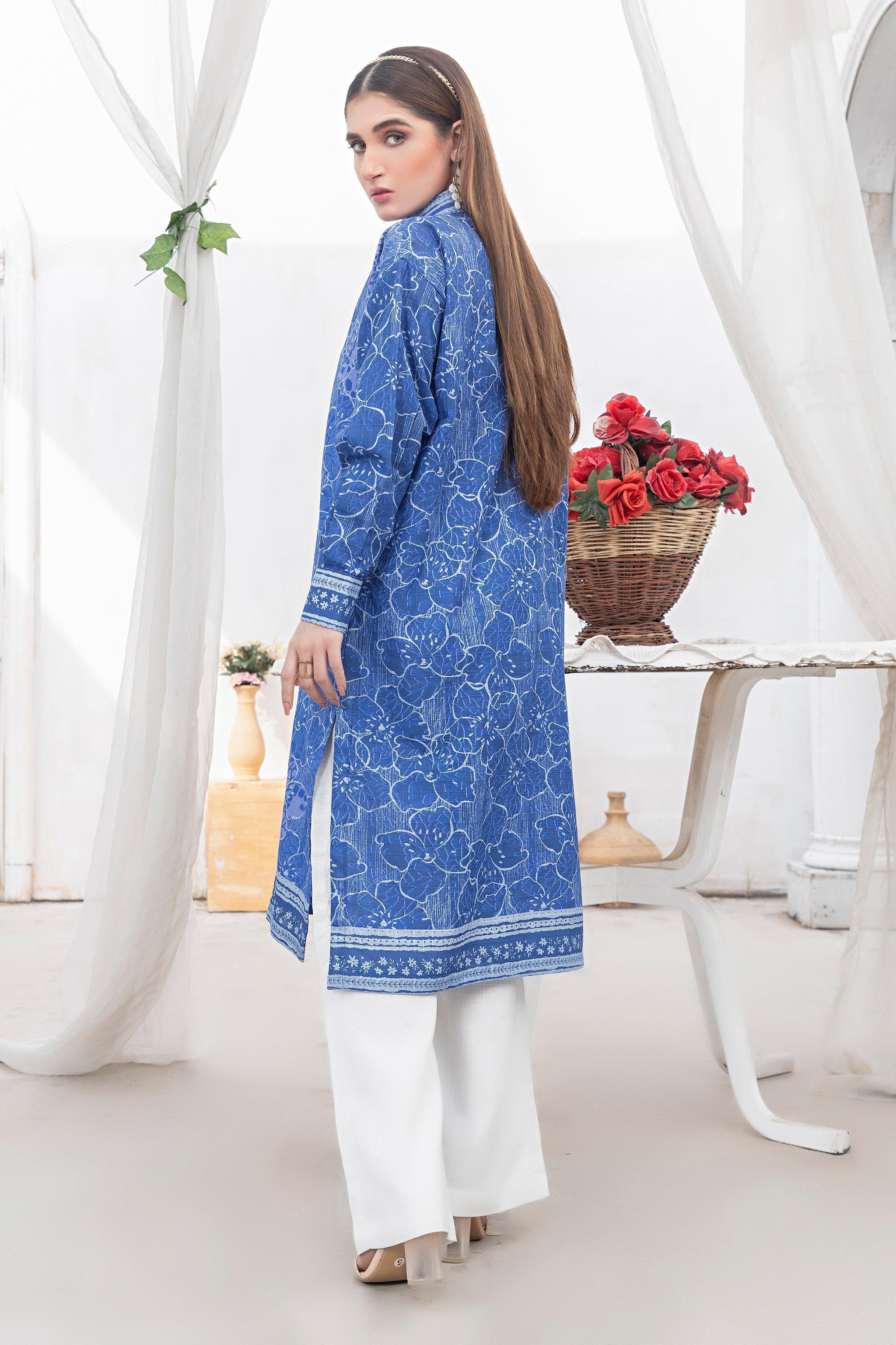 1 Piece Unstitched Doriya Khaddar Denim Blue - SafaNoor