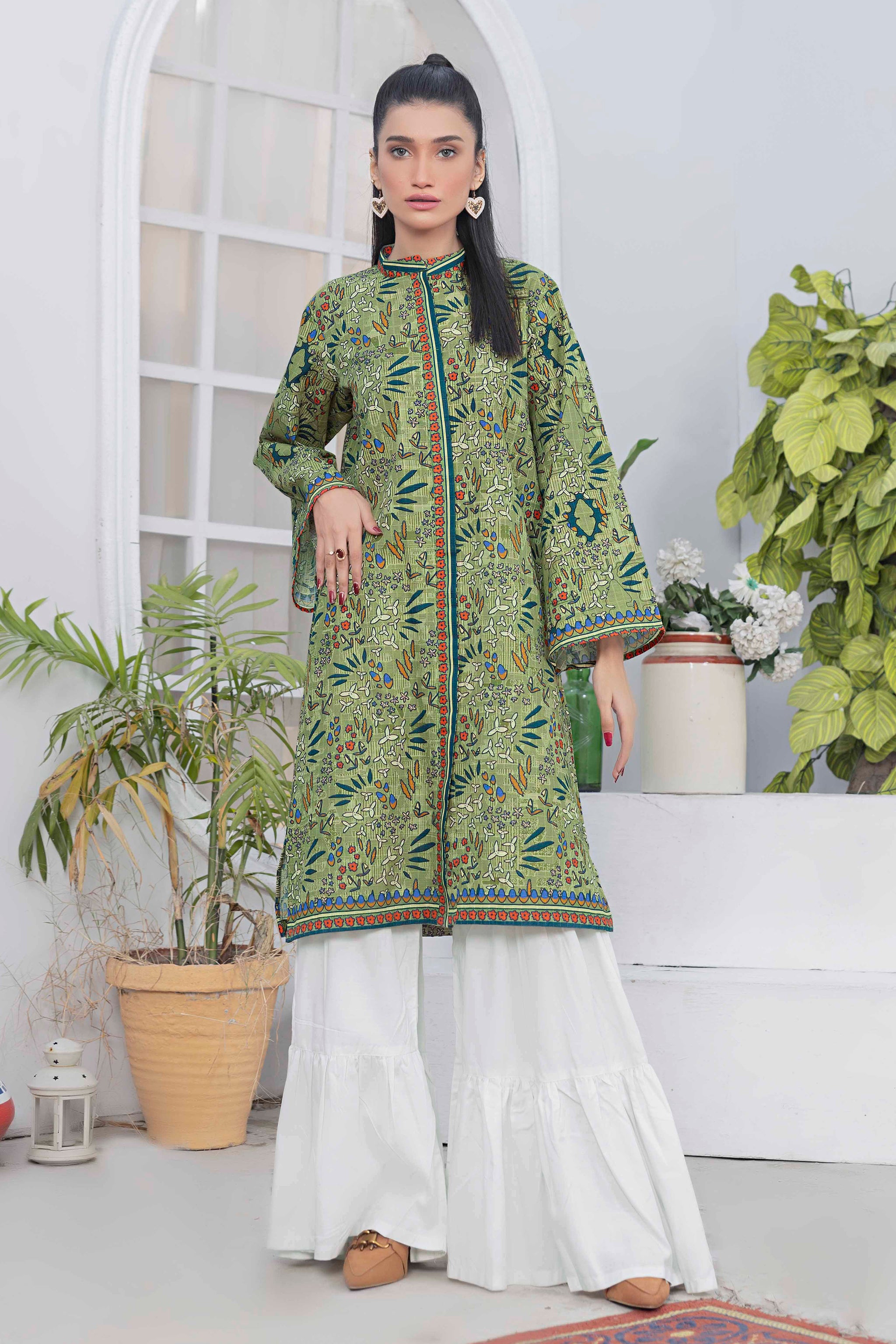 1 Piece Unstitched Doriya Khaddar Green - (Vol-58/08)1P-W-24-D-6 - SAFANOOR