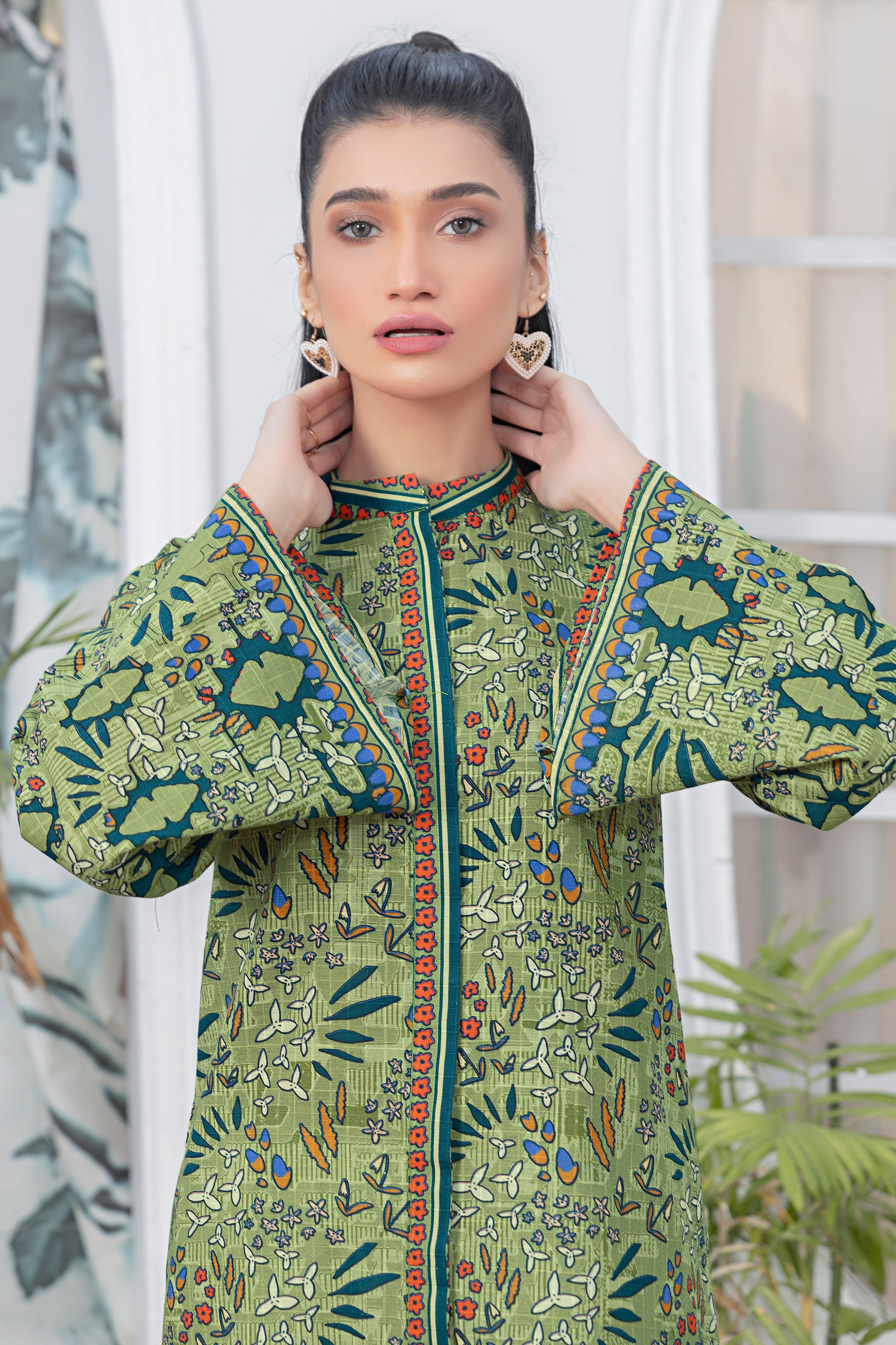 1 Piece Unstitched Doriya Khaddar Green - (Vol-58/08)1P-W-24-D-6 - SAFANOOR