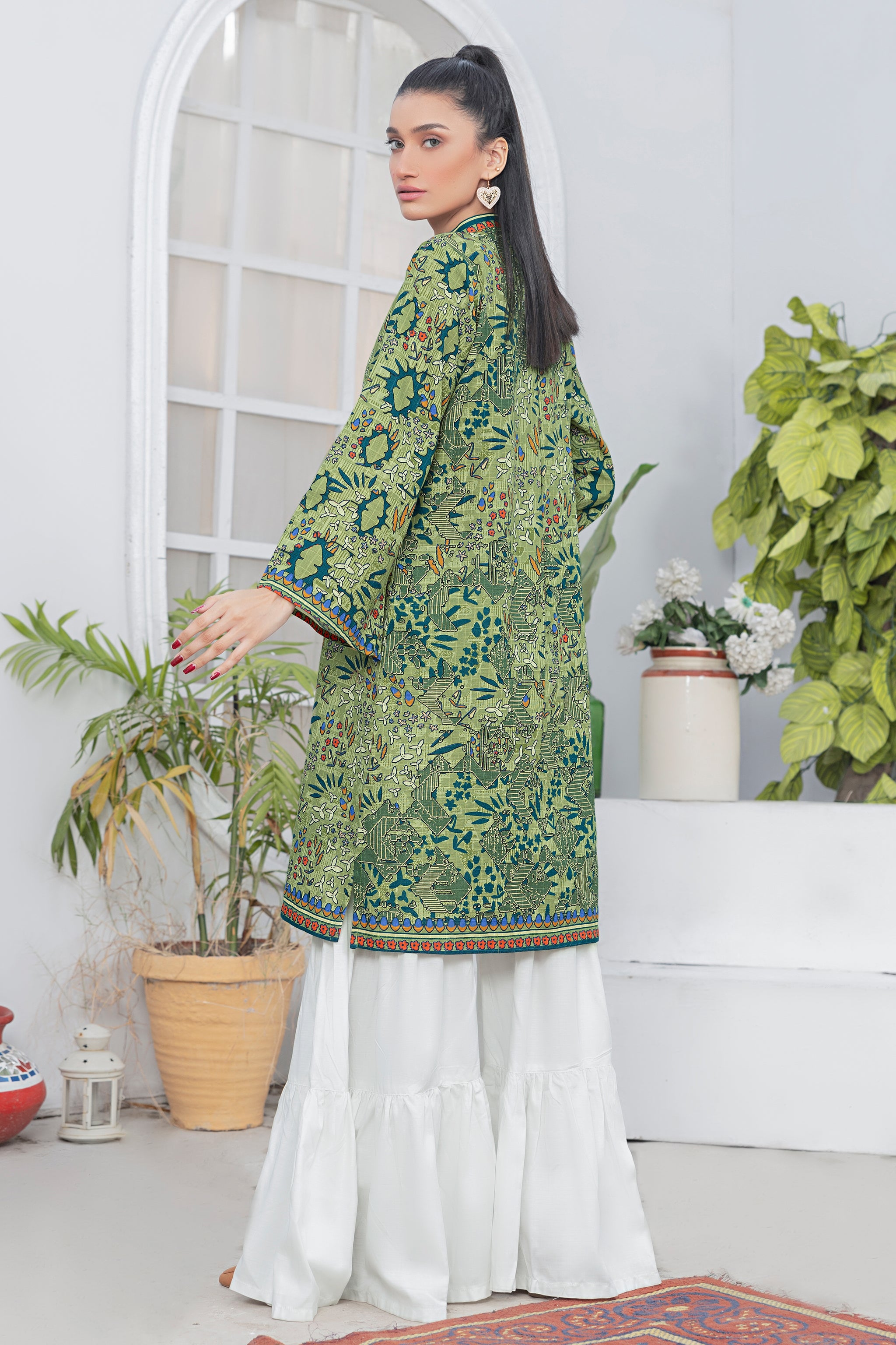 1 Piece Unstitched Doriya Khaddar Green - (Vol-58/08)1P-W-24-D-6 - SAFANOOR