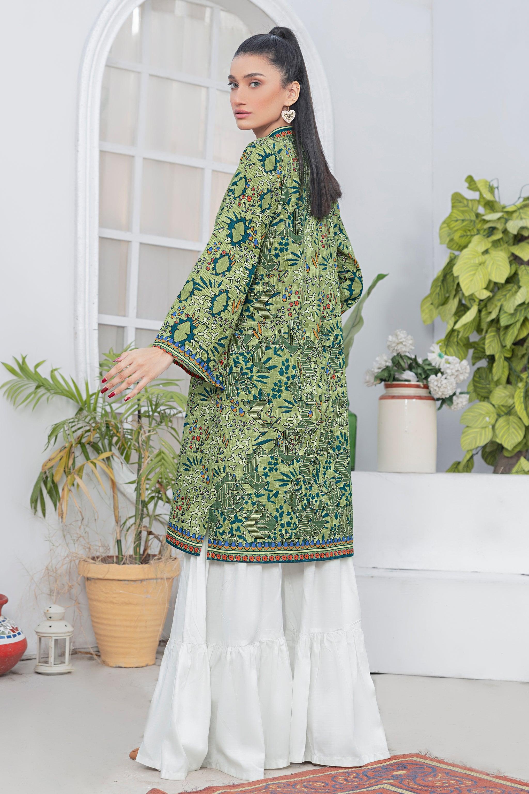 1 Piece Unstitched Doriya Khaddar Green - SafaNoor