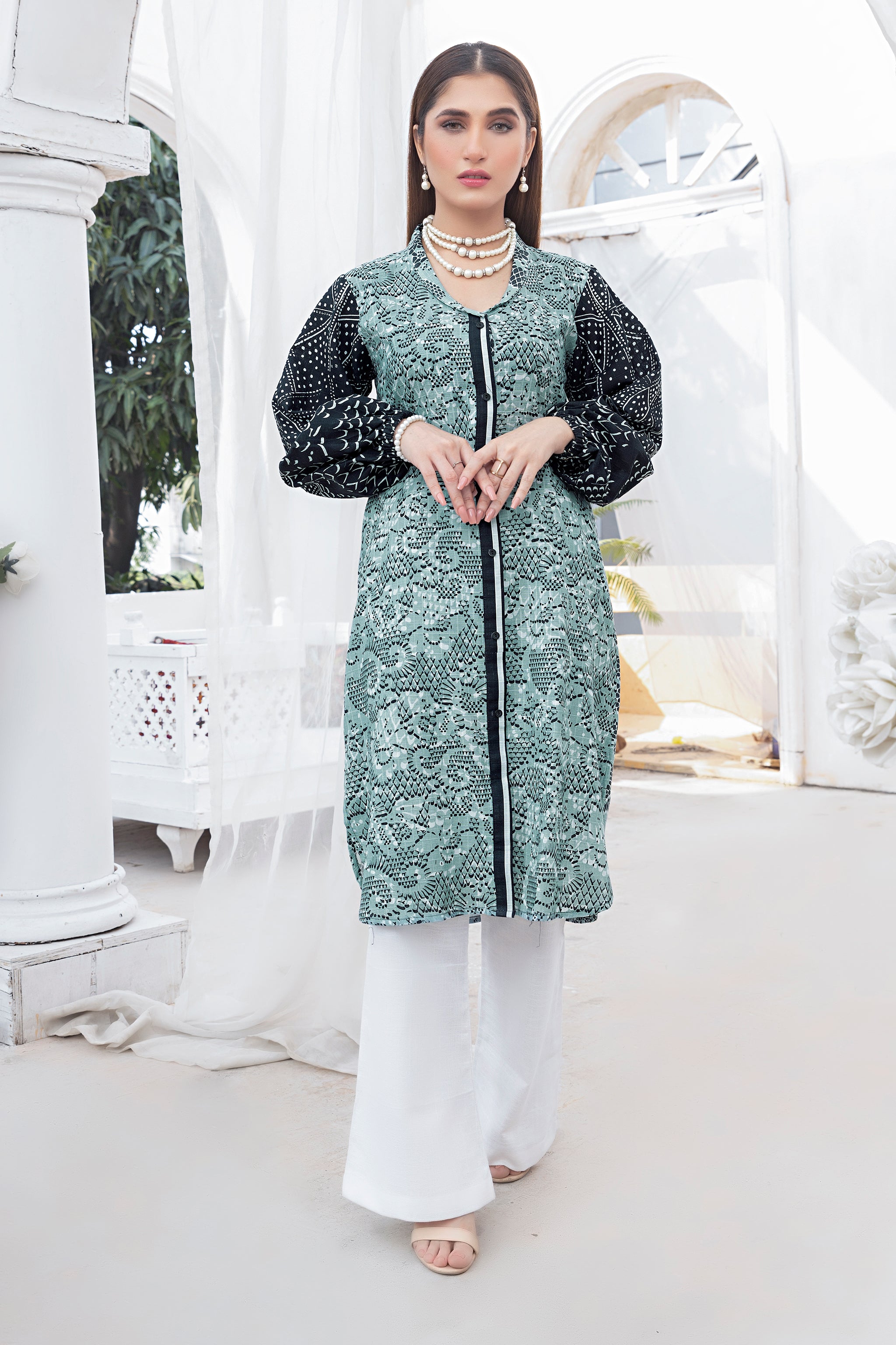 1 Piece Unstitched Doriya Khaddar Mint Green - (Vol-58/08)1P-W-24-D-9 - SAFANOOR