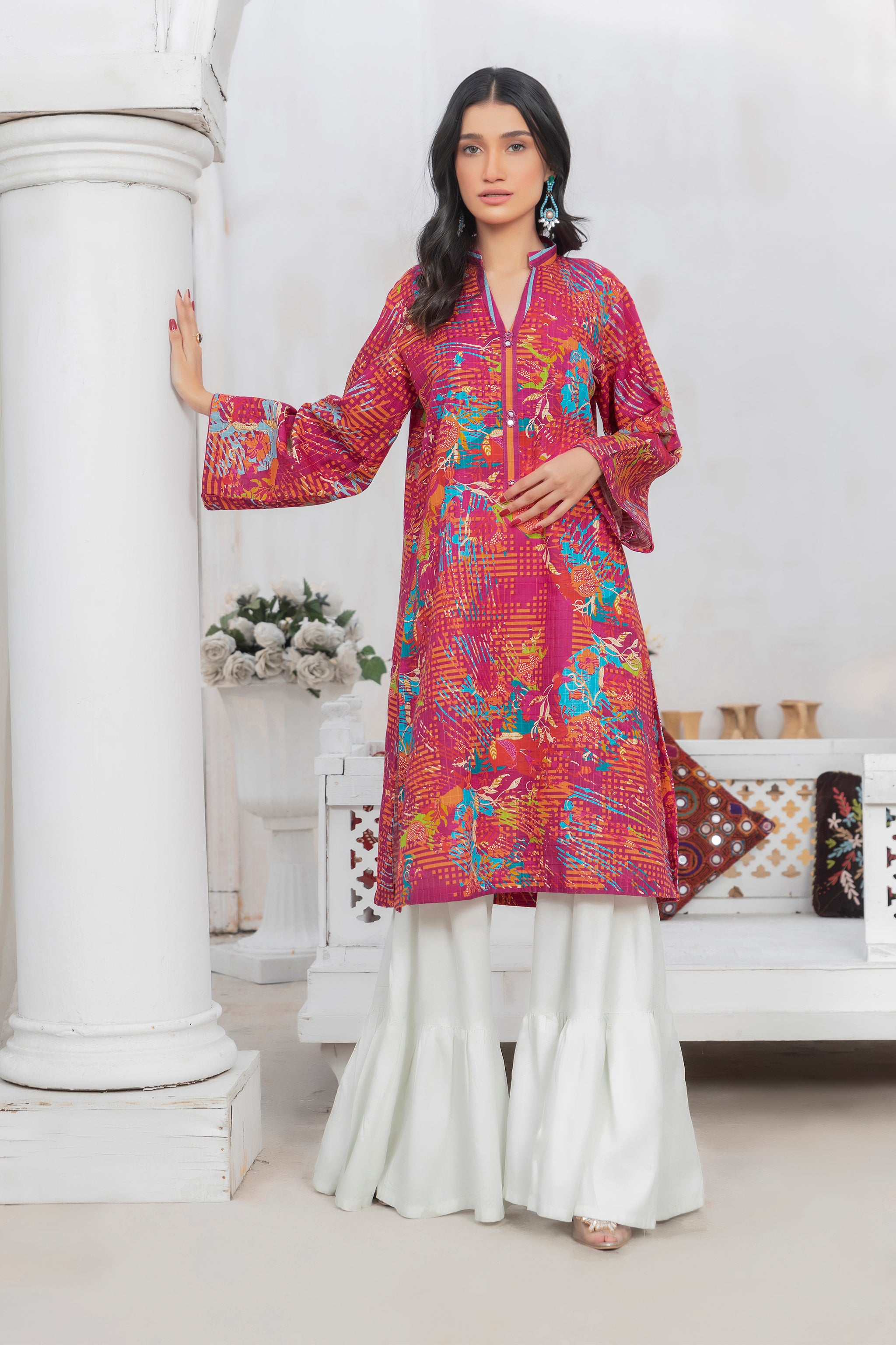 1 Piece Unstitched Doriya Khaddar Multi Pink - (Vol-58/08)1P-W-24-D-15 - SAFANOOR