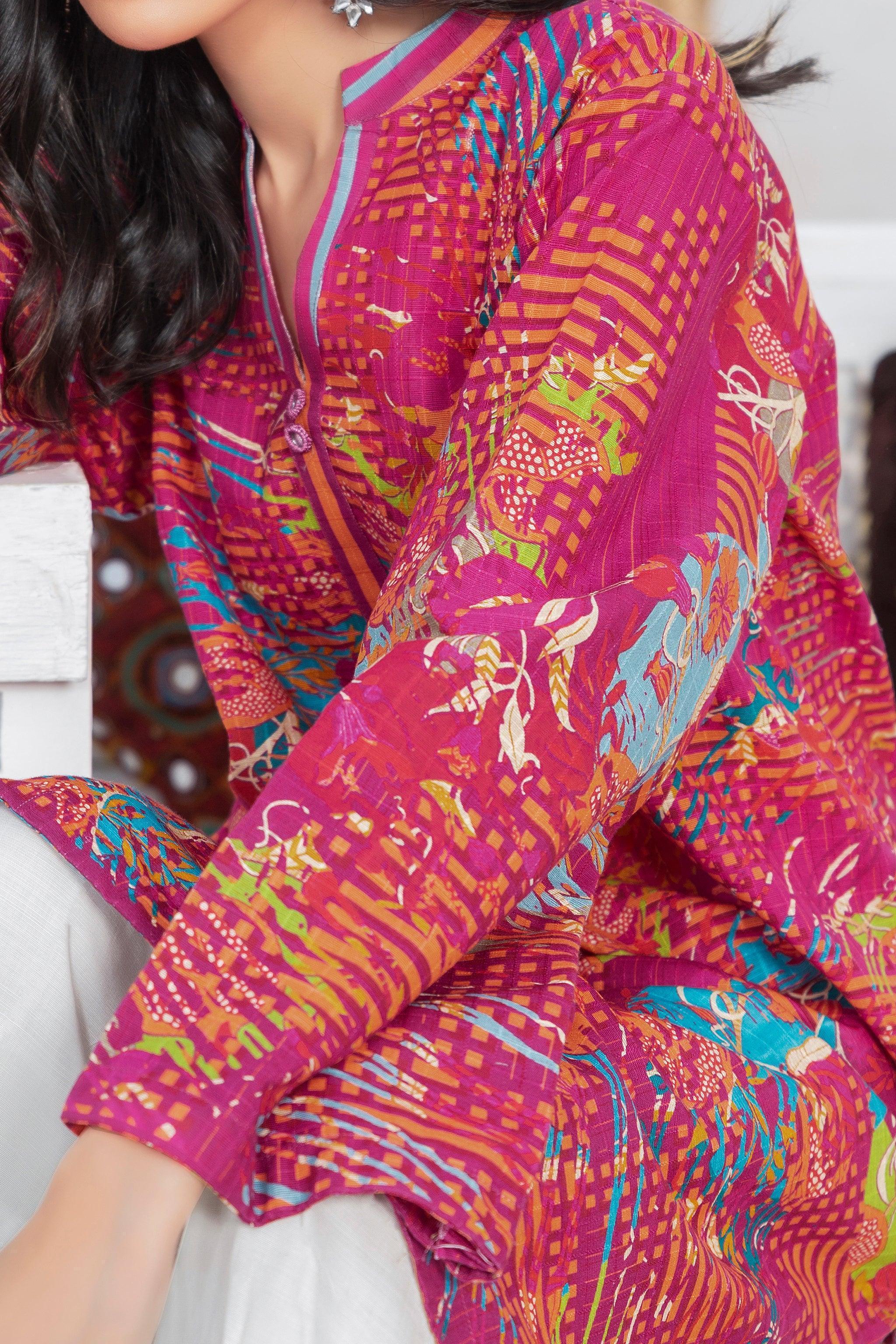 1 Piece Unstitched Doriya Khaddar Multi Pink - SafaNoor