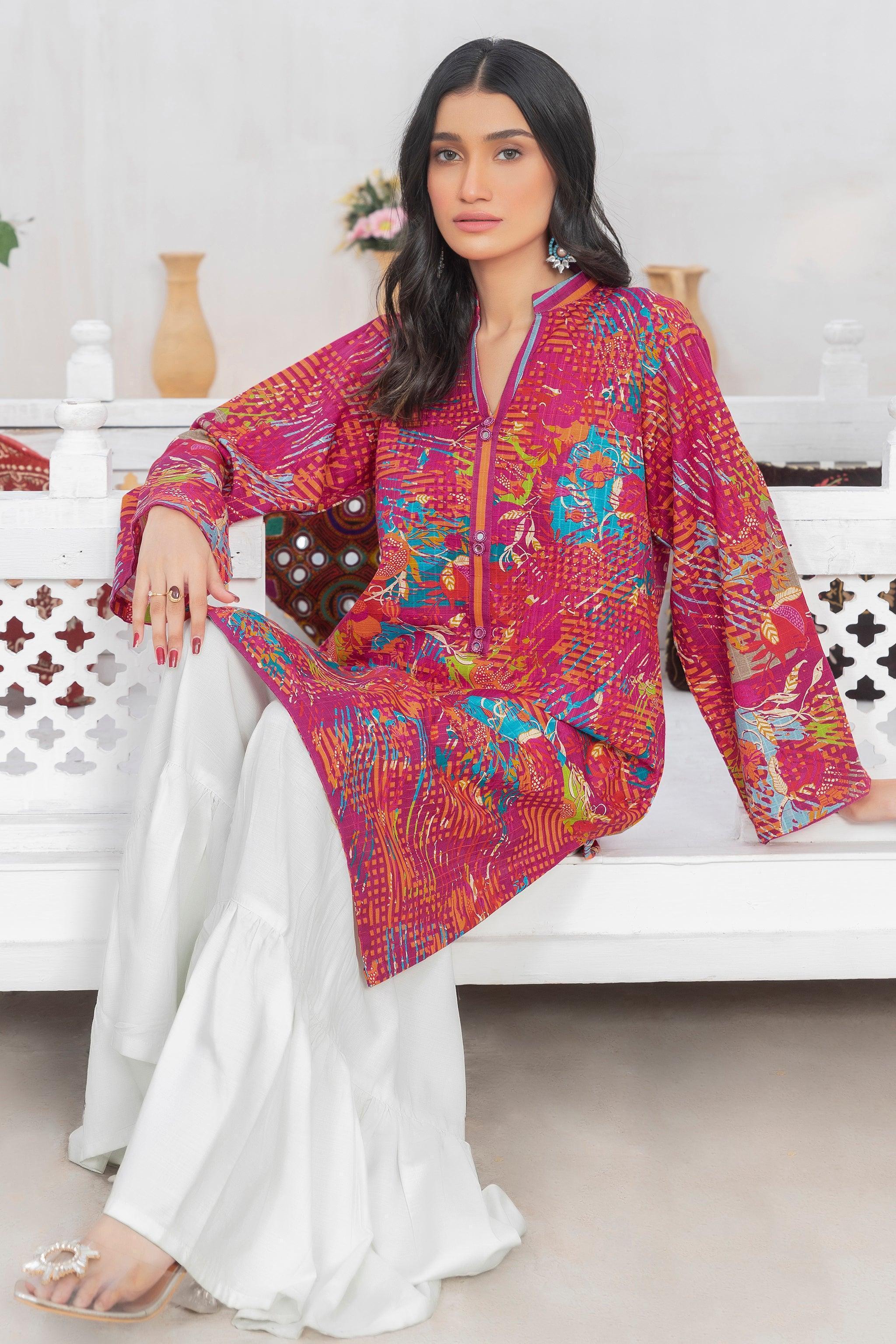 1 Piece Unstitched Doriya Khaddar Multi Pink - SafaNoor