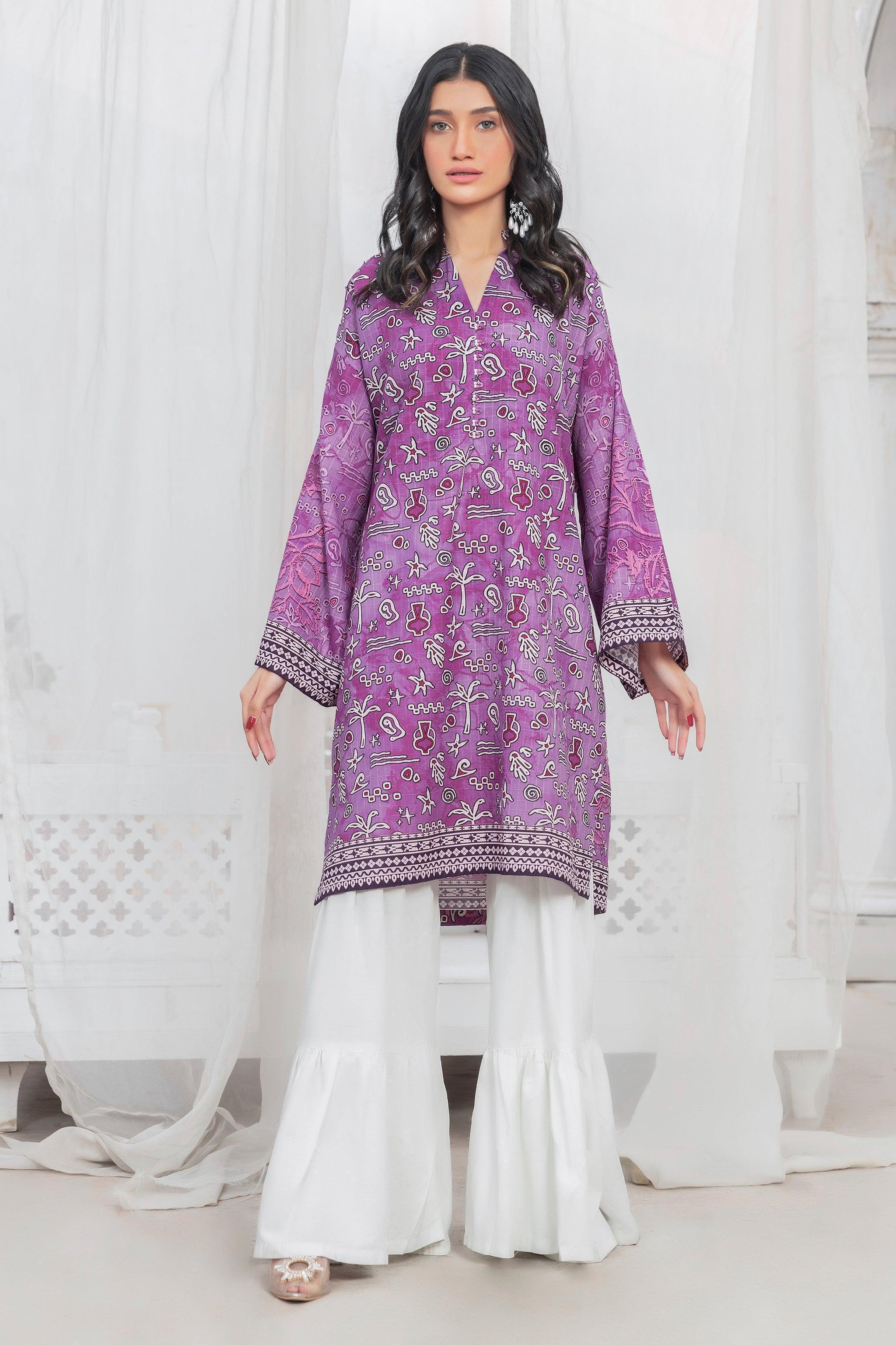 1 Piece Unstitched Doriya Khaddar Multi Purple - SafaNoor