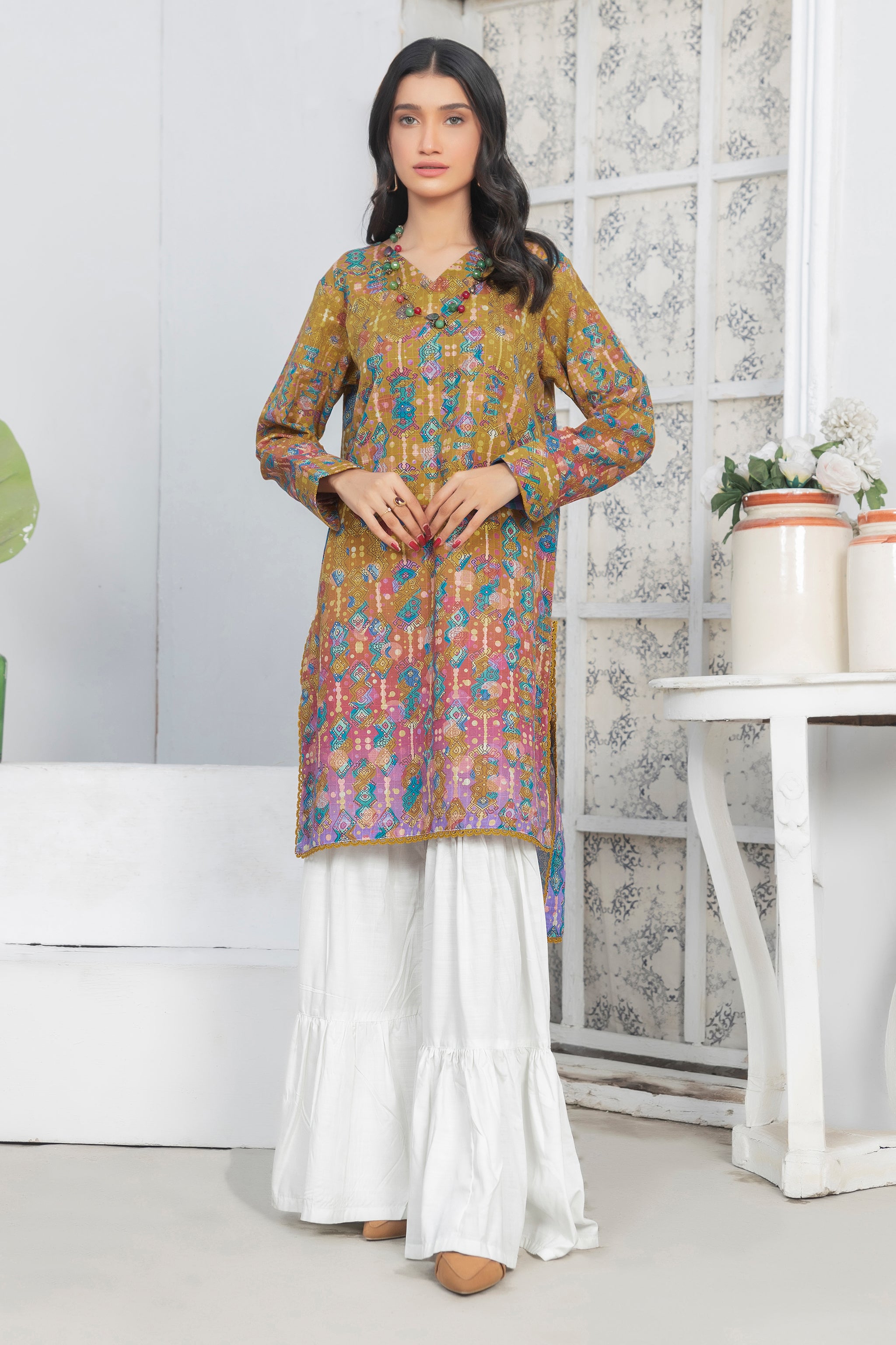 1 Piece Unstitched Doriya Khaddar Olive - (Vol-58/08)1P-W-24-D-5 - SAFANOOR