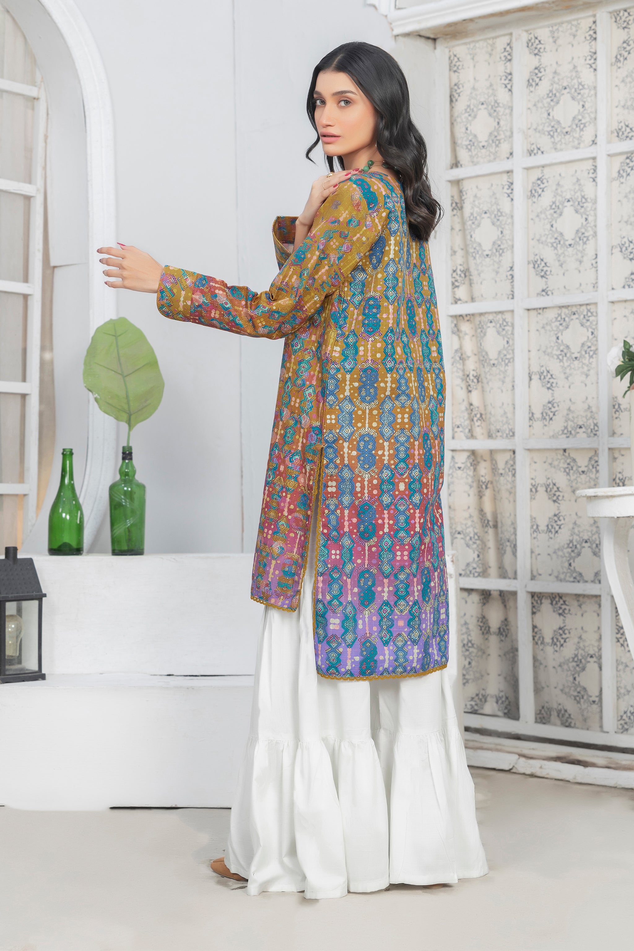 1 Piece Unstitched Doriya Khaddar Olive - (Vol-58/08)1P-W-24-D-5 - SAFANOOR