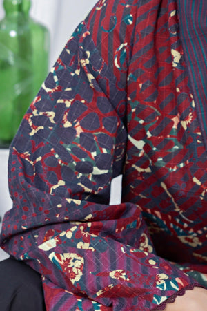 1 Piece Unstitched Doriya Khaddar Plum - SafaNoor