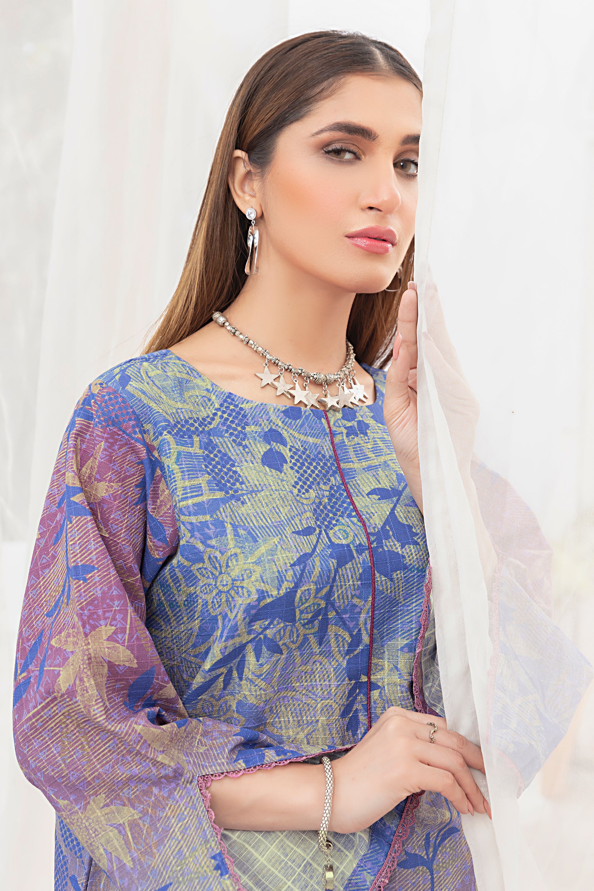 1 Piece Unstitched Doriya Khaddar Purple - (Vol-58/08)1P-W-24-D-7 - SAFANOOR