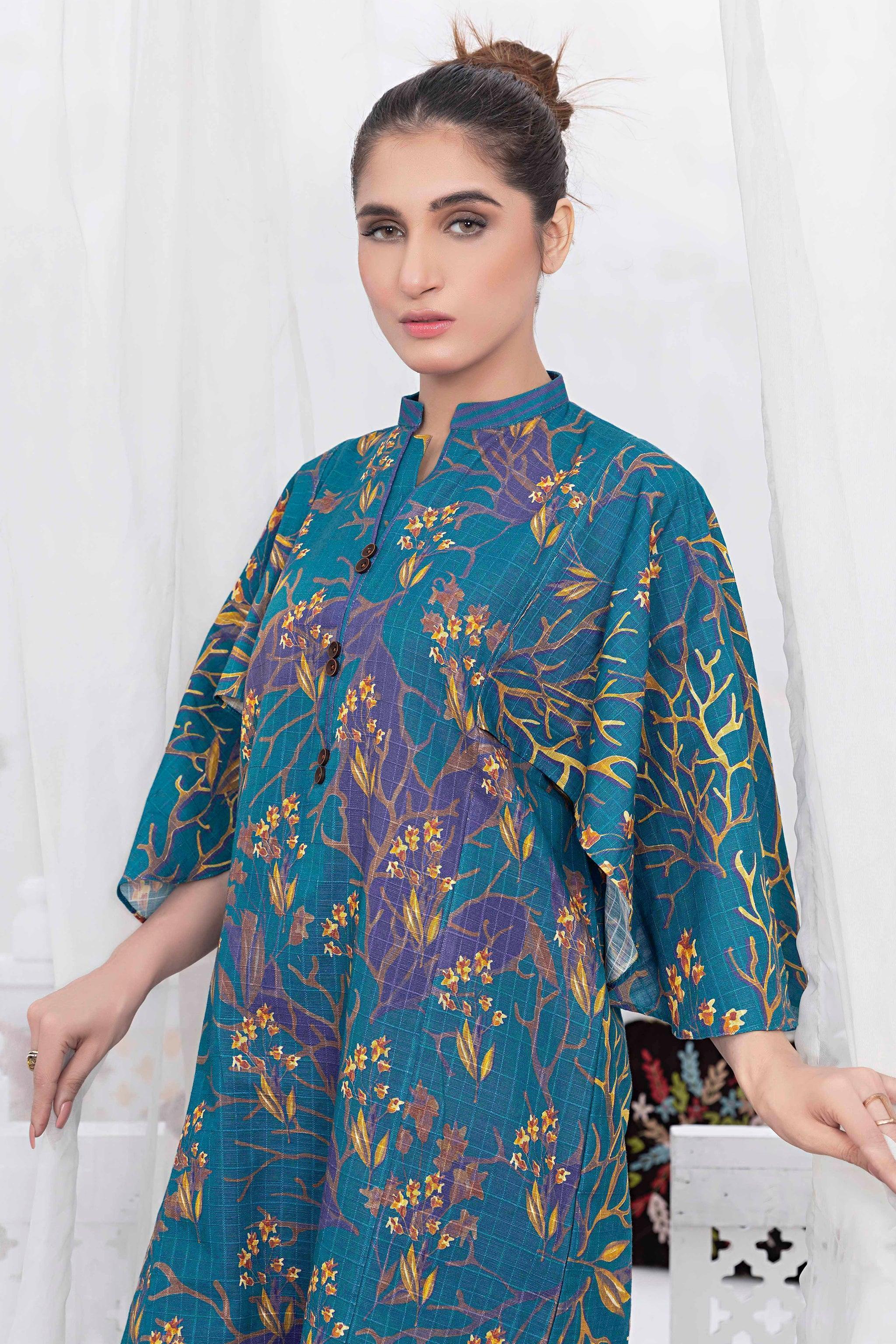 1 Piece Unstitched Doriya Khaddar Sea Green - SafaNoor