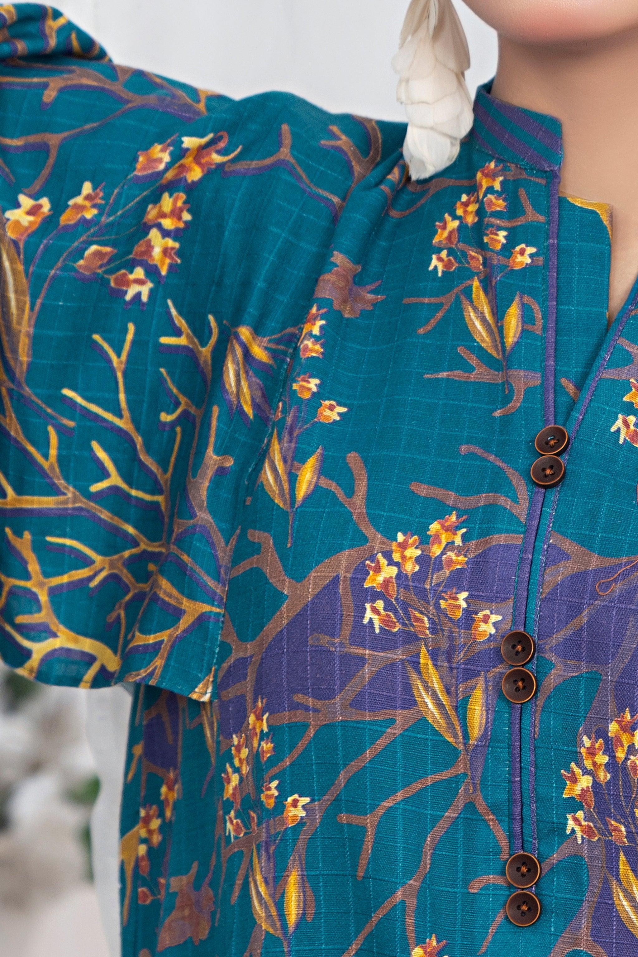 1 Piece Unstitched Doriya Khaddar Sea Green - SafaNoor