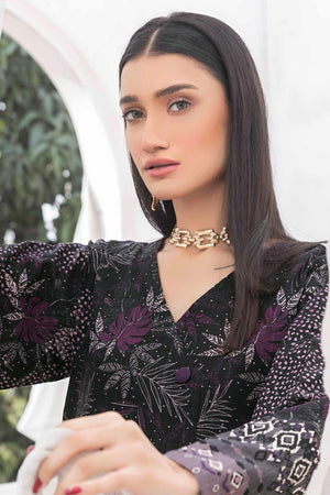 1 Piece Unstitched Doriya Khaddar Warm Black - SafaNoor