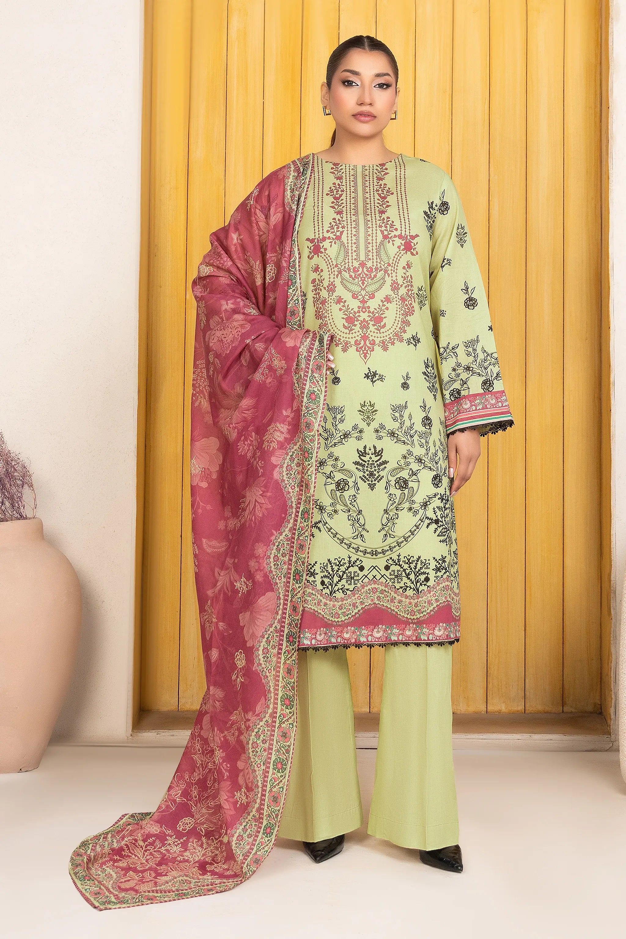 3 Piece Unstitched Pale Spring Bud Premium Printed Lawn