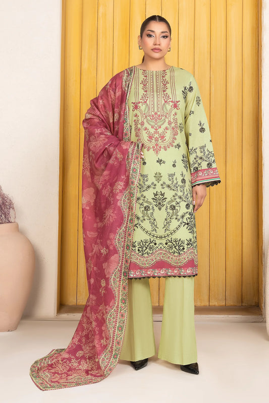 3 Piece Unstitched Pale Spring Bud Premium Printed Lawn
