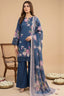 Blue 3 Piece Unstitched Premium Printed Lawn