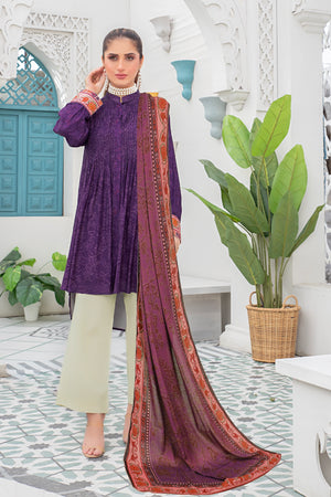 2 piece unstitched Grape Twill Marina Suit - safa noor marina collection