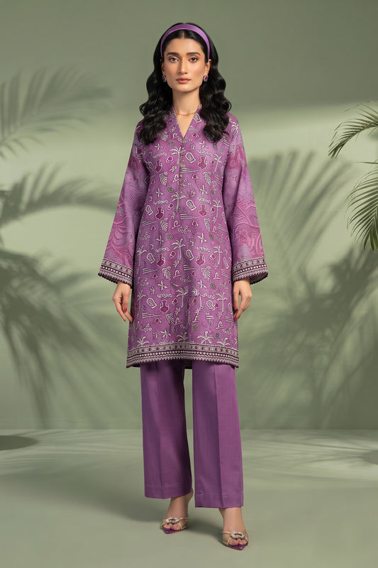 1 Piece Unstitched Doriya Khaddar Multi Purple