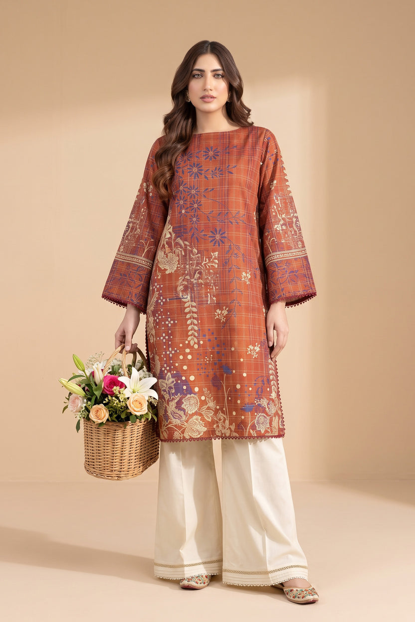 1 PIECE / SHIRT ONLY- GRID KHADDAR Main image