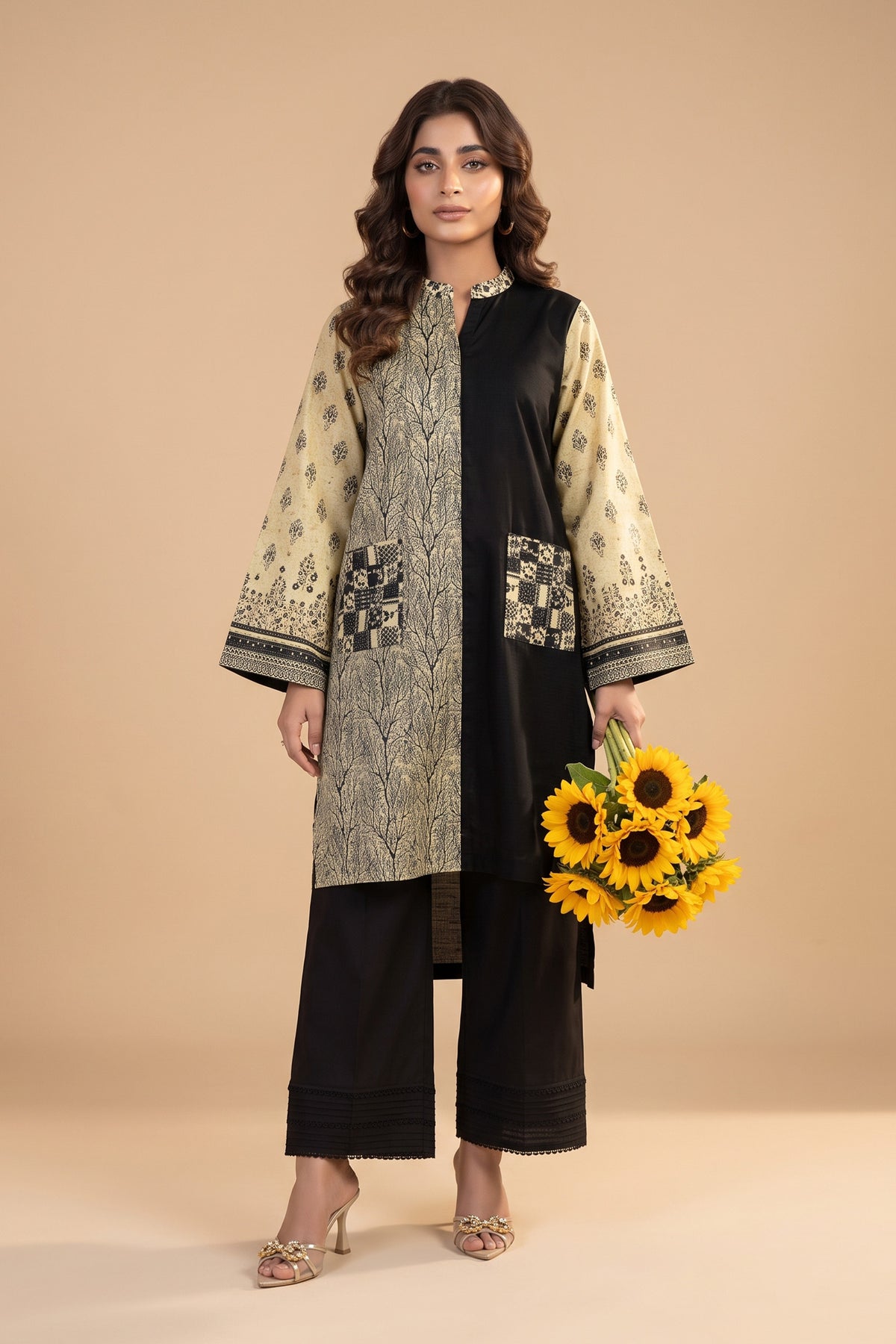 1 PIECE / SHIRT ONLY- GRID KHADDAR