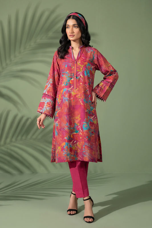 1 Piece Unstitched Doriya Khaddar Multi Pink