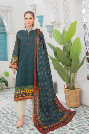2 piece unstitched Mineral Green Twill Marina Suit - safa noor marina collection