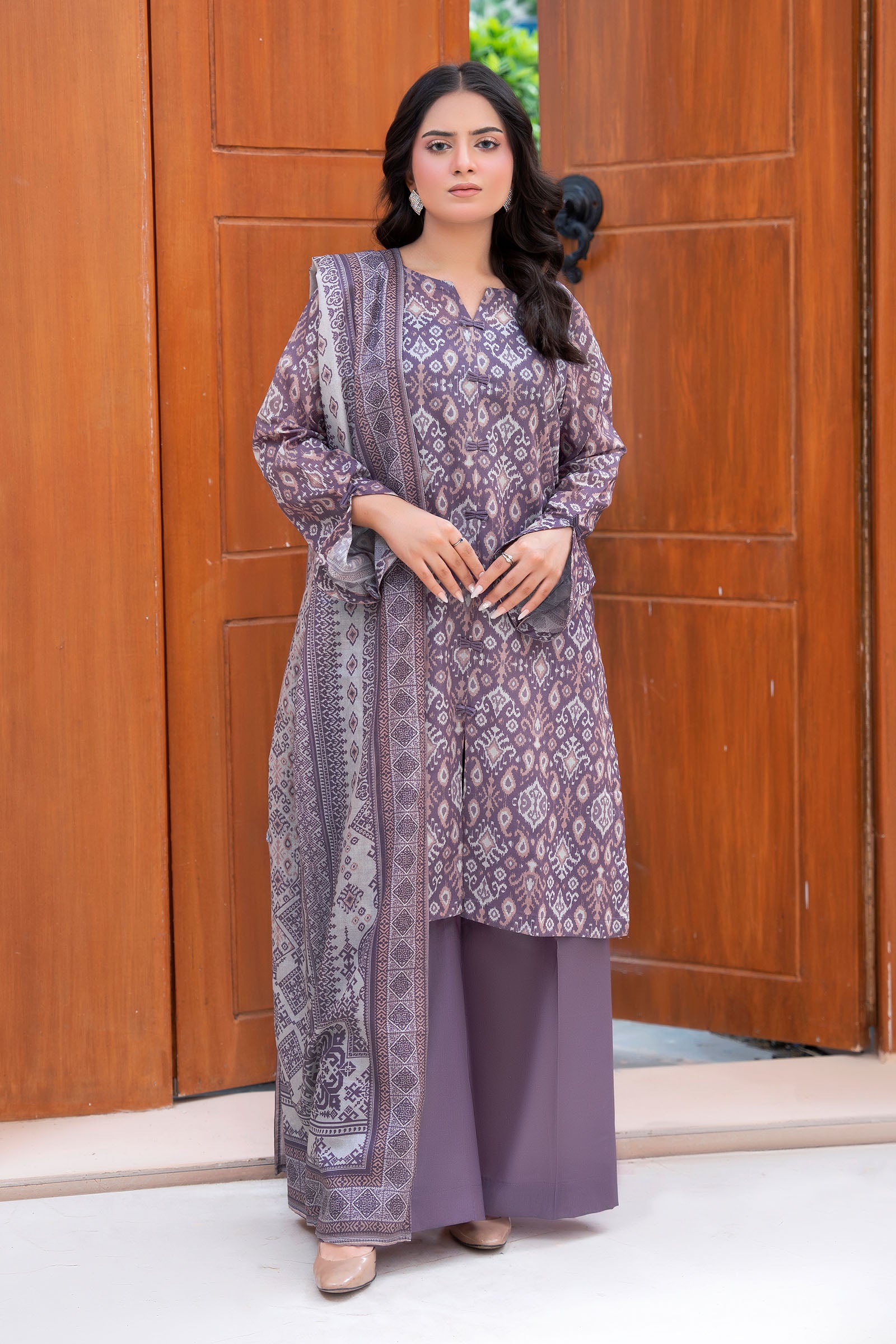 Old Lavender 3 Piece Unstitched Premium Printed Lawn