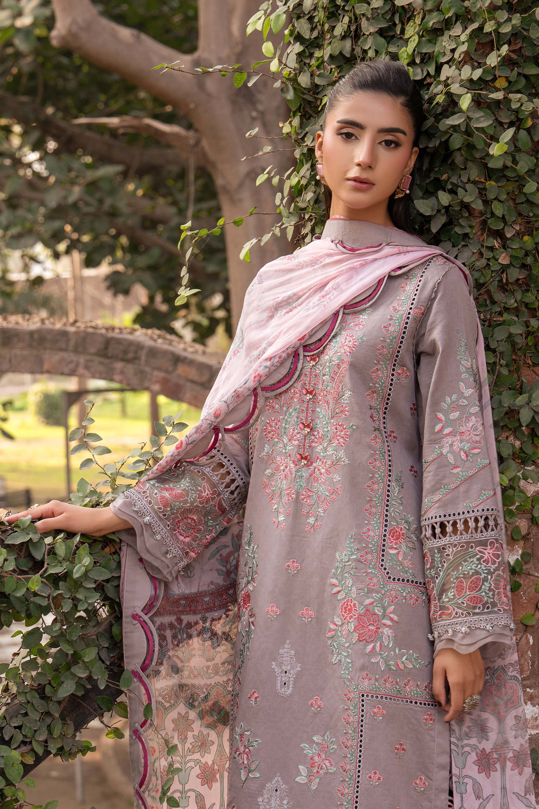 3 Piece Premium Unstitched Embroidered Lawn Eid Collection
