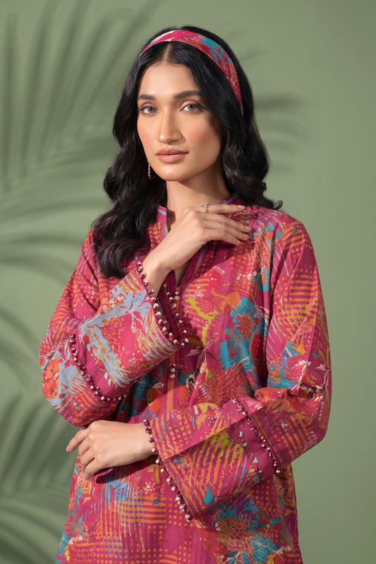 1 Piece Unstitched Doriya Khaddar Multi Pink