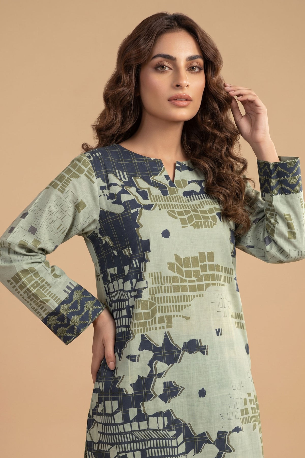 1 PIECE / SHIRT ONLY- GRID KHADDAR
