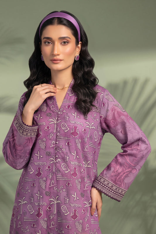 1 Piece Unstitched Doriya Khaddar Multi Purple