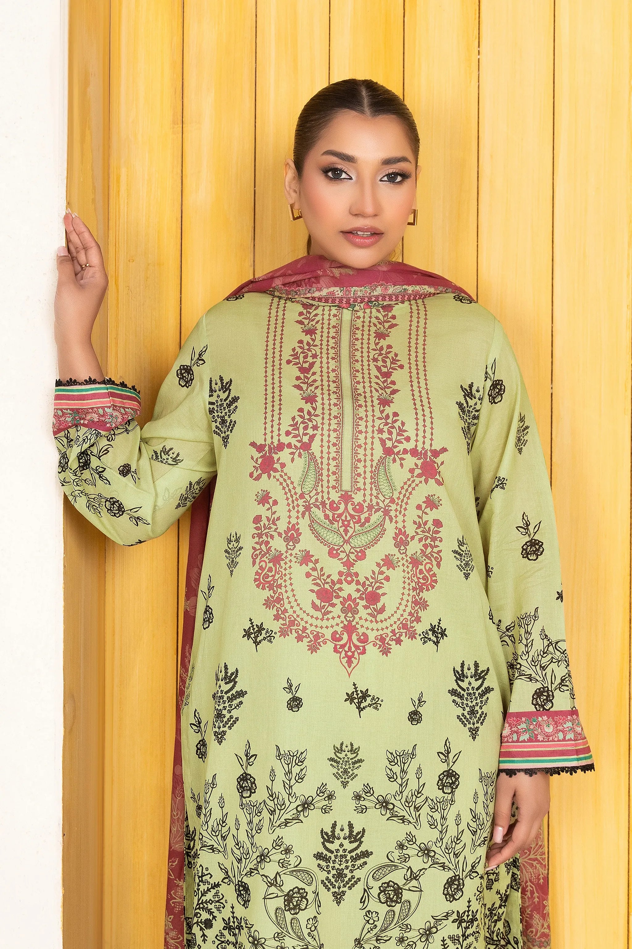 3 Piece Unstitched Pale Spring Bud Premium Printed Lawn Secondary image
