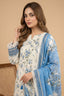 Antique White 3 Piece Unstitched Premium Printed Lawn