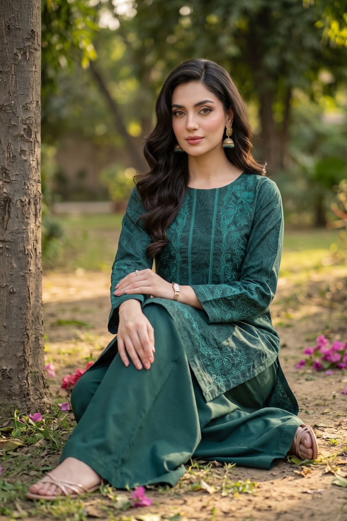 Unstitched 2 Piece Twill Marina Suit - Green