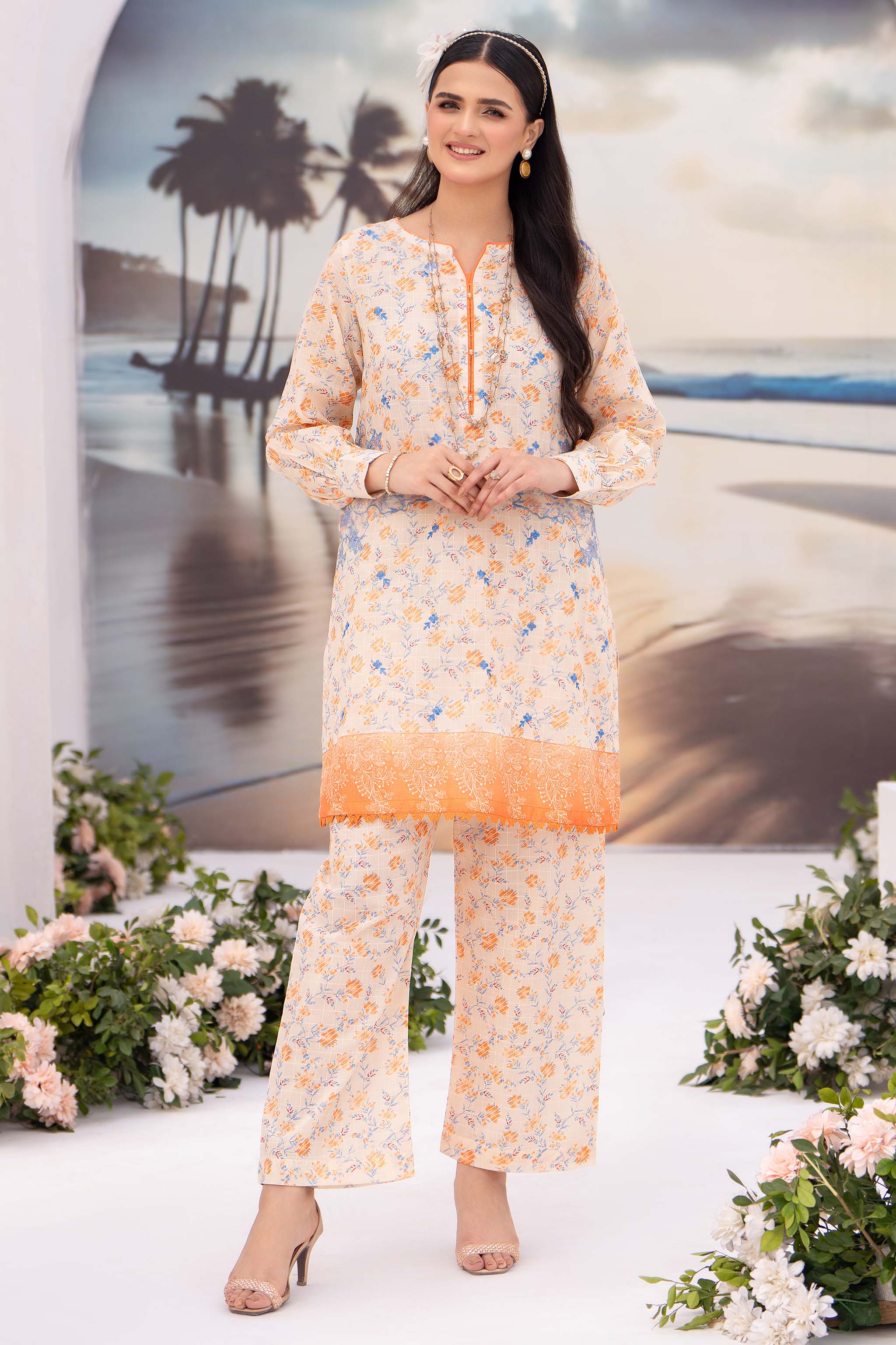 Jugnoo 1pcs unstitched collection digital grid lawn embroidered shirt summer 2024 by safanoor
