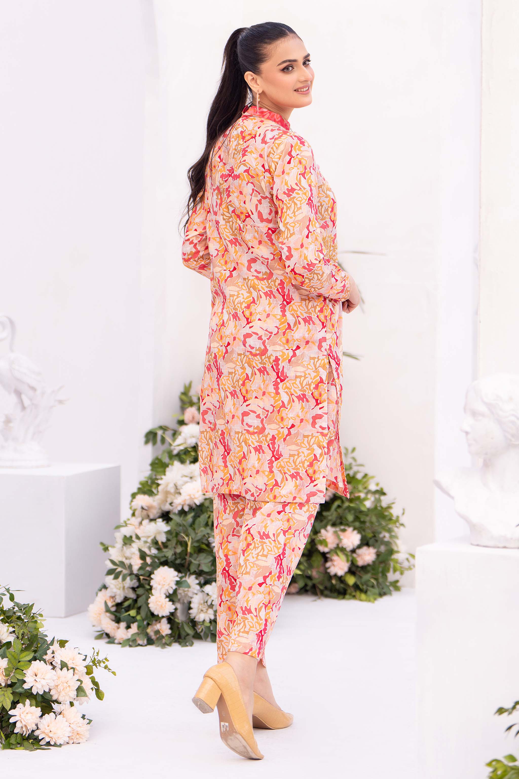 Jugnoo 1pcs unstitched collection digital grid lawn embroidered shirt summer 2024 by safanoor