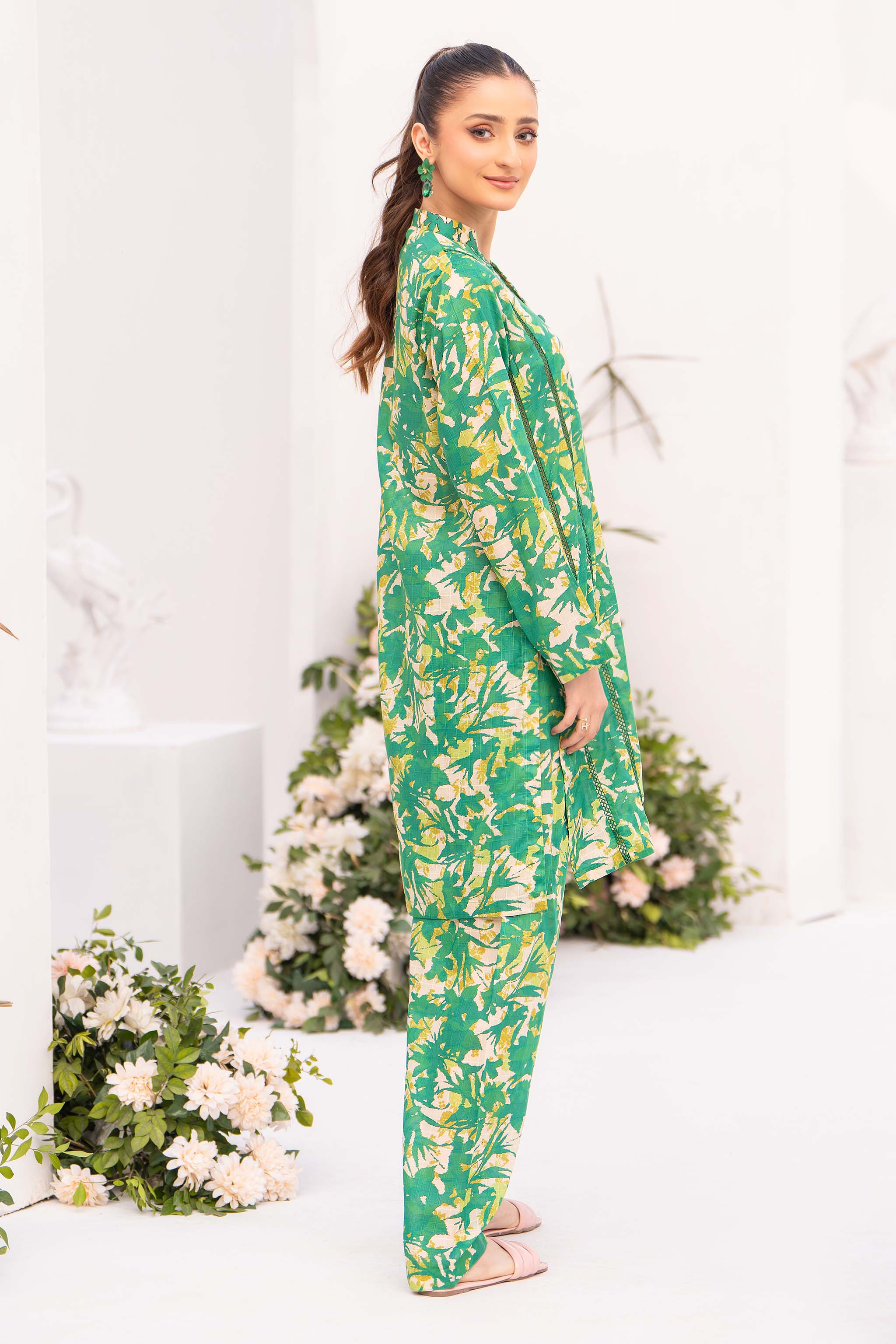 Jugnoo 1pcs unstitched collection digital grid lawn embroidered shirt summer 2024 by safanoor