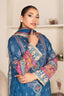 3 Piece Unstitched Sea Blue Premium Printed Lawn