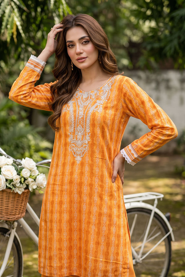 Unstitched 2 Piece Twill Marina Suit - Reddish Orange