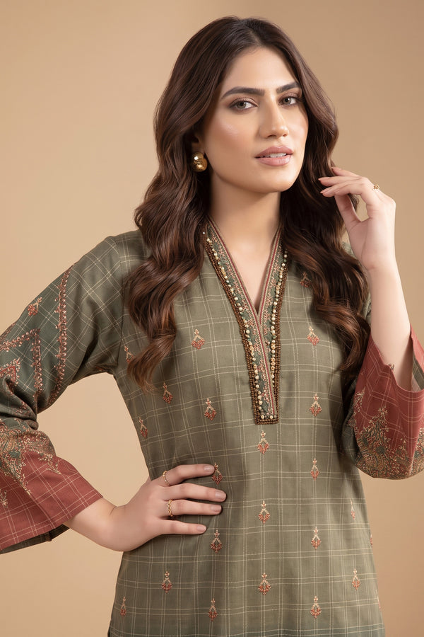 1 PIECE / SHIRT ONLY- GRID KHADDAR