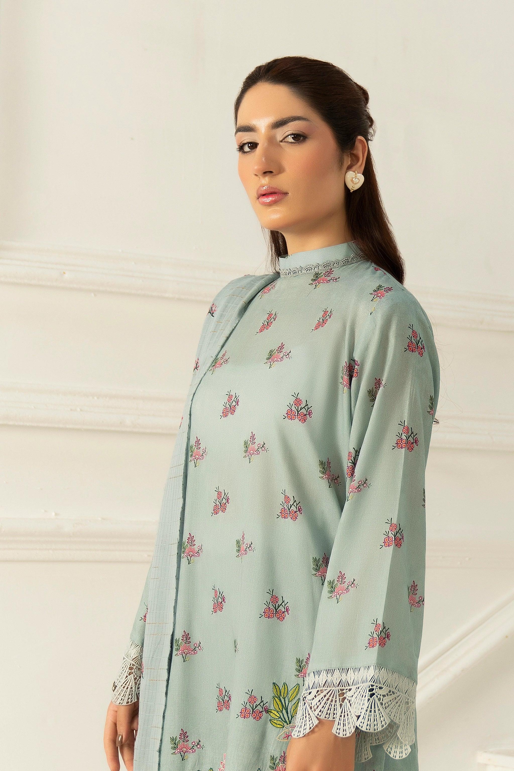 3 Piece Unstitched Light Gray Premium Emb Jacquard Lawn