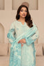3 Piece Unstitched Cambridge Blue Premium Printed Lawn